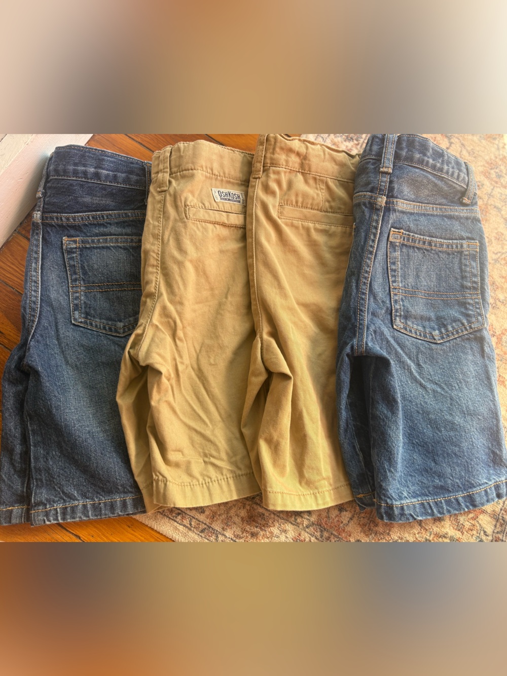 Boys 7 Regular Shorts Bundle OshKosh B'gosh Tan and Blue Relaxed Boys Jeans Set